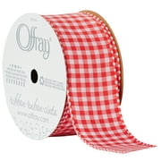 Offray Ribbon, Red 1 1/2 inch Gingham Woven Ribbon for Sewing, Crafts, and Gifting, 9 feet, 1 Each