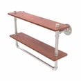 thumbnail image 6 of Pipeline Collection 22 Inch Double Ironwood Shelf with Towel Bar, 6 of 7