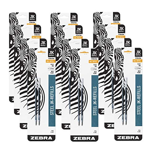 Zebra JKRefill 0.7mm Blue Gel G301 Rollerball, Blue, Pack 12 Refills
