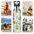 thumbnail image 7 of Yayeee 20oz Insulated Water Bottle Double Wall Stainless Steel with Flip Straw Lid, Whimsical Christmas Pattern, 7 of 7
