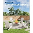 thumbnail image 5 of Garvee Modern HDPE Plastic Adirondack Chair – Oversized 380LB Poly Lumber, Weather-Resistant Fire Pit Chair, Outdoor Patio Chair with Wooden Texture for Garden, Backyard, Deck, Pool, Porch, White, 5 of 7