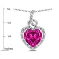 thumbnail image 2 of Star K� Double Love Heart Halo Pendant Necklace with 8mm Simulated Pink Tourmaline, 2 of 9