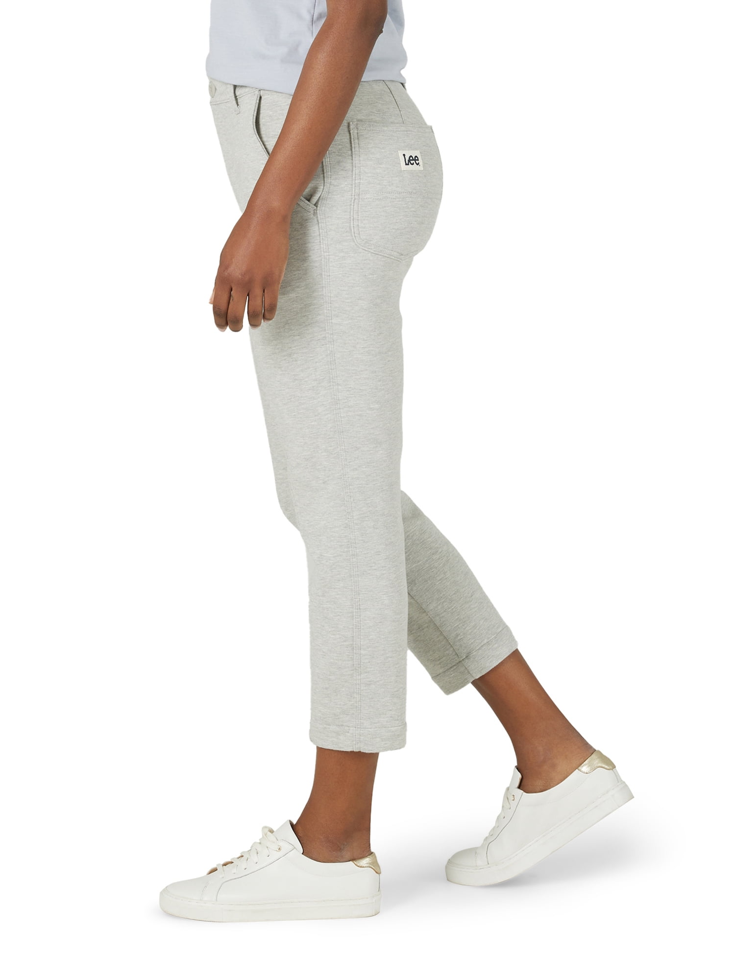 Lee Women's High Rise Straight Leg Cropped Knit Pants