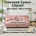 thumbnail image 3 of 94.4" Cloud Chenille Loveseat Sofa with 2 Moveable Ottomans, Oversized Deep Seat Couch Set for Living Room,Pink, 3 of 10
