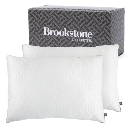 Brookstone Cool Sense Down Alternative Pillow 2 Pack - Cold Cooling Pillows for Hot Sleepers - CoolSense Pillows for Sleeping - Stay Cool and Comfortable All Night - White, King Size