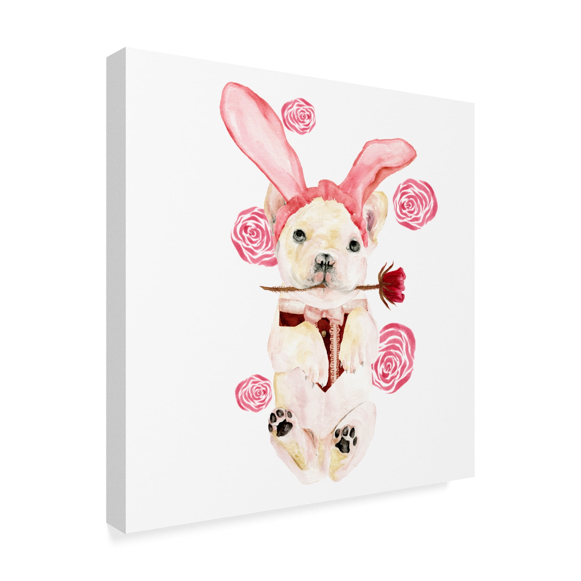 Trademark Fine Art 'Valentine Puppy I' Canvas Art by Melissa Wang