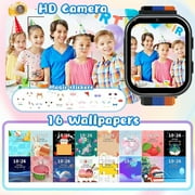 PTHTECHUS Smart Watch for Kids 4G Kids Smartwatch Phone Touch Screen Educational Games Pedometer Fitness Alarm Calculator Clock Camera Music Player Suitable for Children Aged 4-10 Years Old
