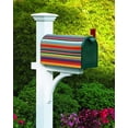 thumbnail image 2 of Mexican Stripes Magnetic Mailbox Cover - Mexican Themed Colorful Stripes Red Blue Mailbox Covers Standard Size 21x18inch Polyester Mailbox Wraps Cover for Home Garden Outdoor Decoration, 2 of 6