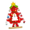 thumbnail image 2 of Kokiya Desktop Wooden Christmas Tree Decor Decorative Handmade Crafts Table Centerpiece red, 2 of 9