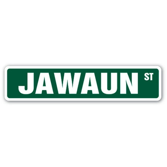 JAWAUN Street Sign Childrens Name Room Sign | Indoor/Outdoor |  18" Wide