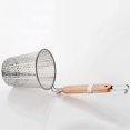 thumbnail image 2 of Stainless Steel Strainer Basket Wooden Handle Fine Mesh Spider Food Skimmer Kitchen Sieve for Pasta Dumpling Noodle (12.5cm), 2 of 3