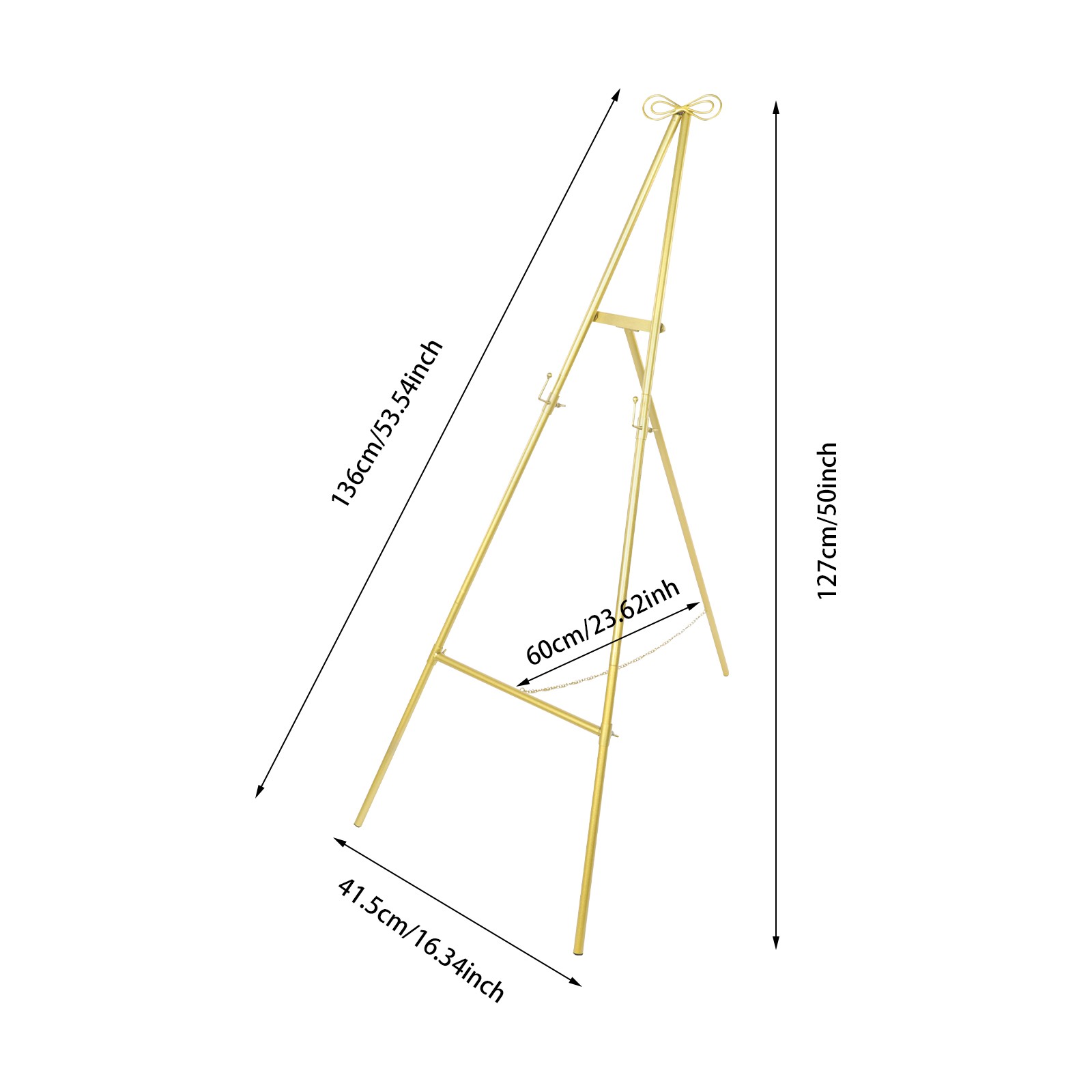 DENEST Gold Folding Easel Stand 2-Pack for Wedding Signs and Poster Displays