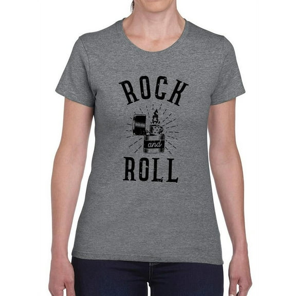 Rock And Roll Lighter T-Shirt Women -Smartprints Designs, Female Small