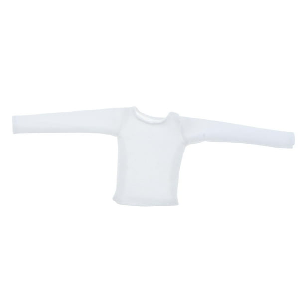 Ropa para muñeca femenina a escala 1/6, camiseta de manga larga, atuendo para mujer, ropa para muñeca Blanco