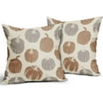 thumbnail image 2 of Brown Grey Gray Pumpkin Fall Pillow Covers 16x16 Set of 2 Autumn Harvest Print Thanksgiving Decorative Throw Pillows Outdoor Farmhouse Cushion Case Seasonal Decor for Couch Sofa Bed, 2 of 6