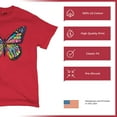 thumbnail image 4 of Tee Hunt Colorful Neon Butterfly T-Shirt Dean Russo Beautiful Nature Men's Tee, Red, 4X-Large, 4 of 5