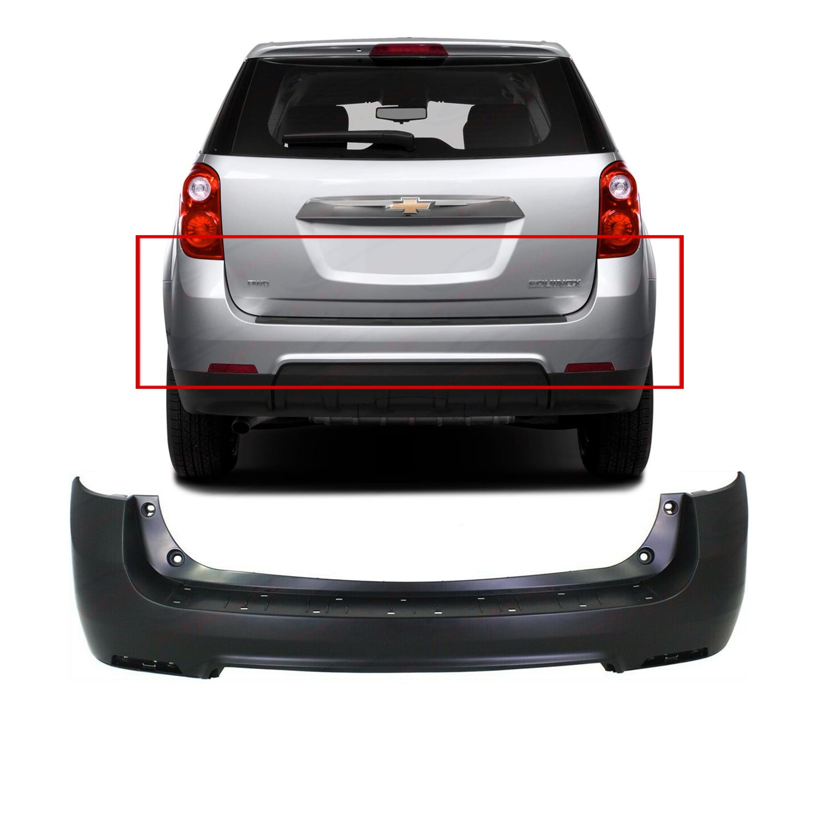 Rear Bumper Cover For 2010-2017 Chevy Chevrolet Equinox w reflector ...