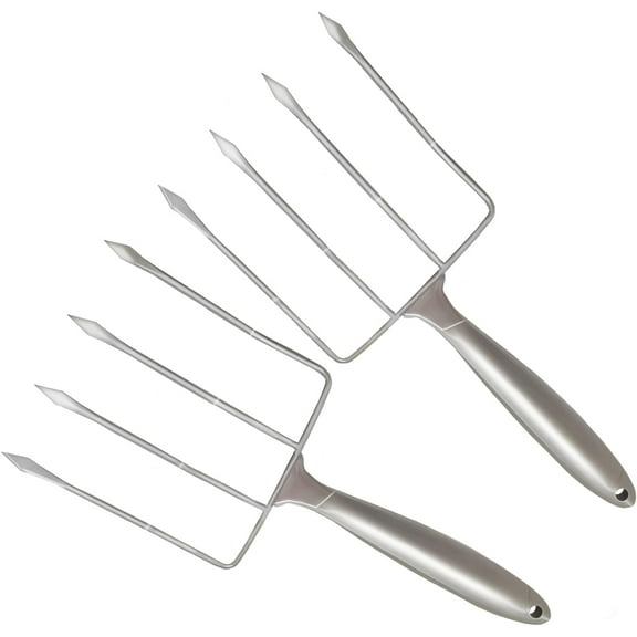 Stainless Steel Poultry Lifters Set of 2.Meat Forks, Roaster Poultry Fork, Carving Forks, Transfer Chicken or Ham Easily