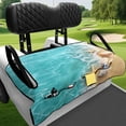 thumbnail image 4 of XYZCANDO Beach Seashell Print Golf Cart Seat Cover with 4 Front Pockets - Universal Washable Non-Slip Protector for 2-Seat Golf Carts, 4 of 8