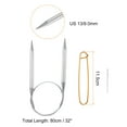 thumbnail image 2 of Uxcell Circular Knitting Needles Needles Stainless Steel 1 Set Gold US 13/9.0mm x 14 inch (80cm), 2 of 6
