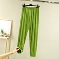 thumbnail image 2 of Timegard Pajamas Pants for Women Elastic Waist Soft Sleepwear Solid Color Casual Ruched Trousers Summer, 2 of 8