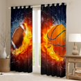 thumbnail image 2 of jejeloiu Rugby Sport Games Blackout Curtains Set of 2 (52x84 Each),Basketball Lovers Window Curtains,Orange Black Curtains and Drapes For Teens,Luxury Bedroom Decor, 2 of 6