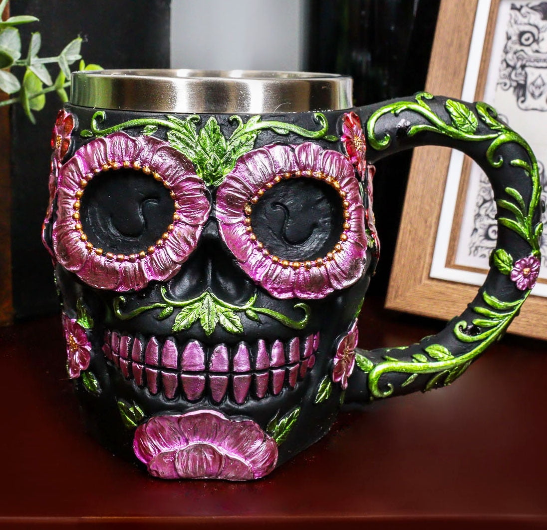 Mexican Purple and Aqua Day of the Dead Skull Candle - Colorful Purple and  Aqua Skull