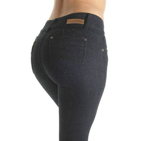 Colombian Design, Butt Lift, Levanta Cola, Mid Waist Sexy Skinny (Best Jeans For No Butt)