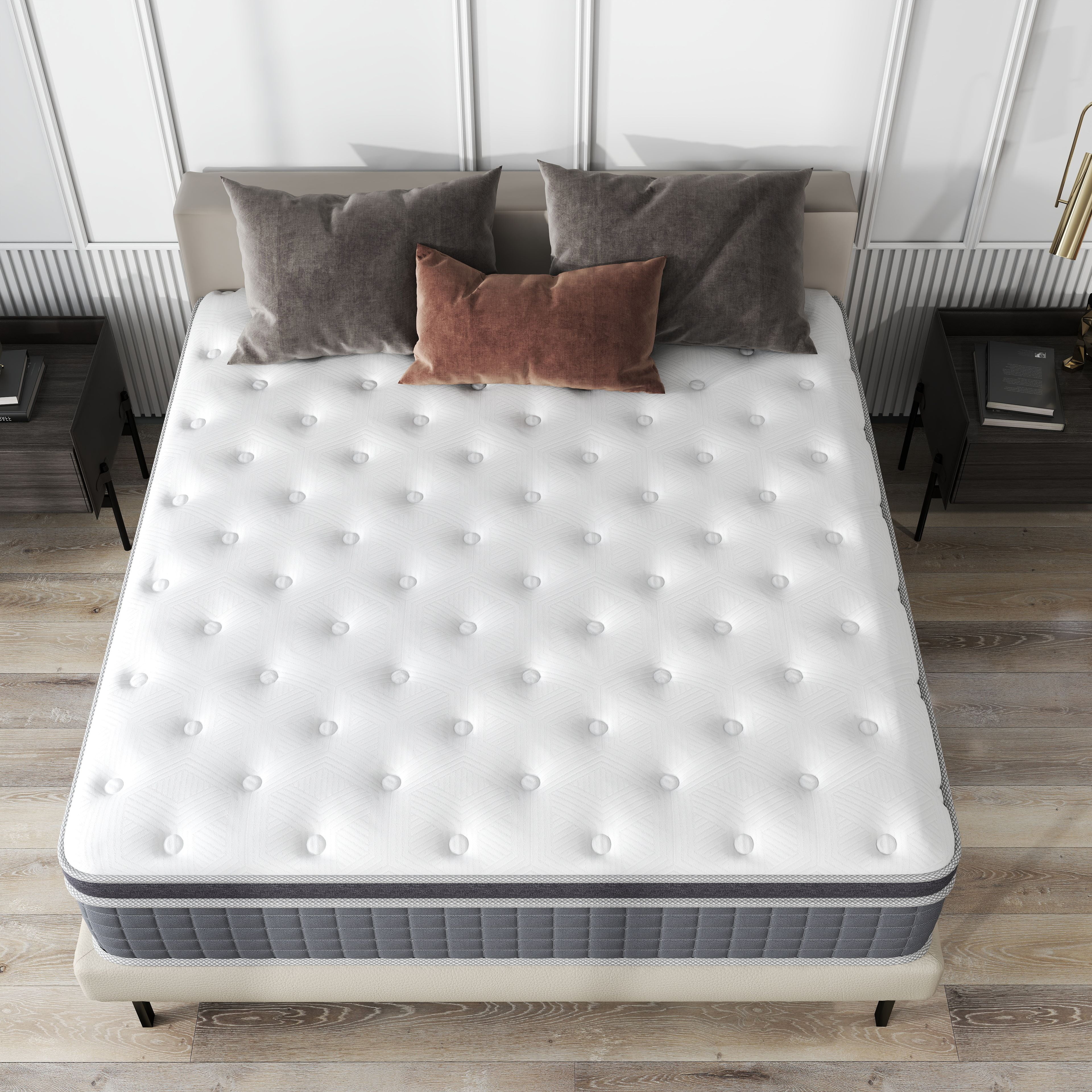 lemontalking 12" Gel Memory Foam Hybrid Mattress Inlemontalkingrspring Medium Firm Mattress,Twin