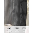 thumbnail image 6 of Sheer Curtains 96 Inches Long, Black Grey Ombre Semi Sheer Curtains Light Filtering Window Treatment, Coastal Beach Modern Abstract Art Privacy Voile Drapes for Living Room Bedroom 52x96 Inch, 6 of 7