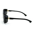 thumbnail image 3 of Futuristic Side Vent Visor Flat Top Plastic Rectangular Racer Sunglasses Shiny Black, 3 of 4