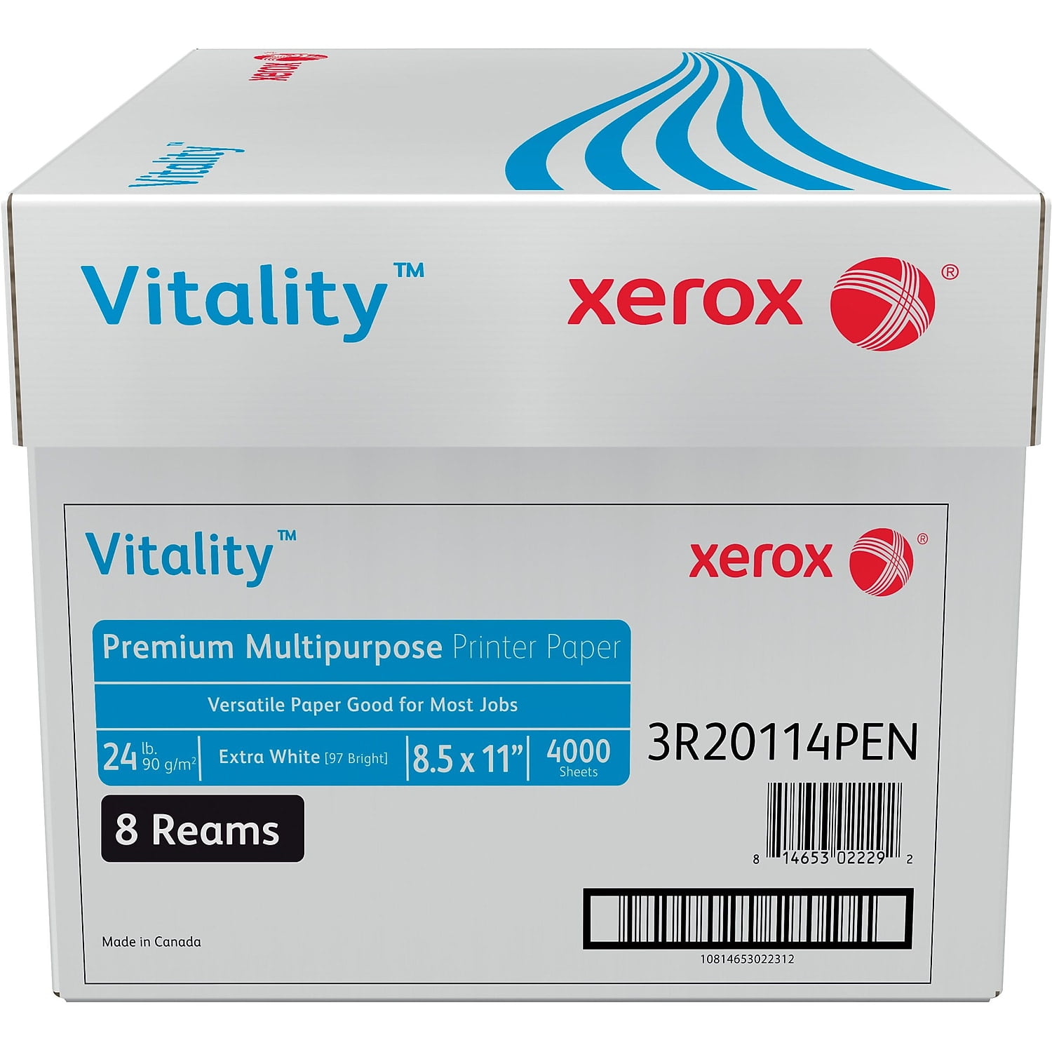 Xerox Vitality Premium Inkjet Copier Paper, 97 Bright Extra White