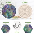 thumbnail image 4 of Irises Flower in Vase Coasters with Holder for Coffee Table 6 Pcs Drink Coaster Sets Absorbent for Home Decor 4 inch, 4 of 7