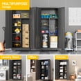 thumbnail image 3 of Topass Metal Storage Locker with Lockable Door, 71'' Clothing Coat , Garage Tool Cabinet with Wheels ，Locker for Office, Home, School, Employee, Gym, 3 of 5
