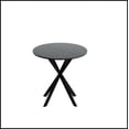 thumbnail image 5 of 31.5'' Modern Round Dining Table with Crossed Legs, Black Occasional Table, Two Piece Detachable Table Top, Matte Finish Iron Legs, 5 of 9