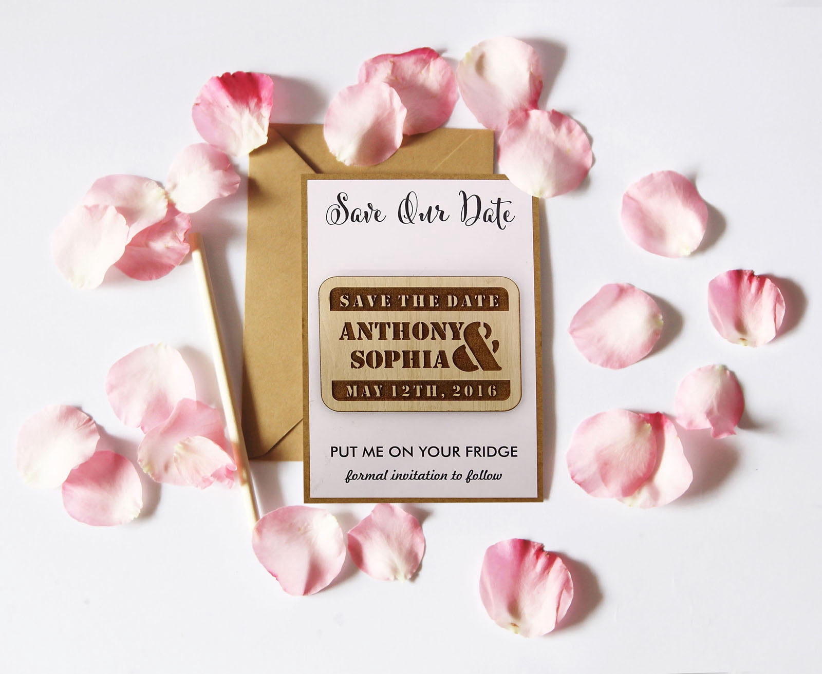 20 Custom Engraved Wooden Magnet Rustic Wedding Save the Date Wooden ...