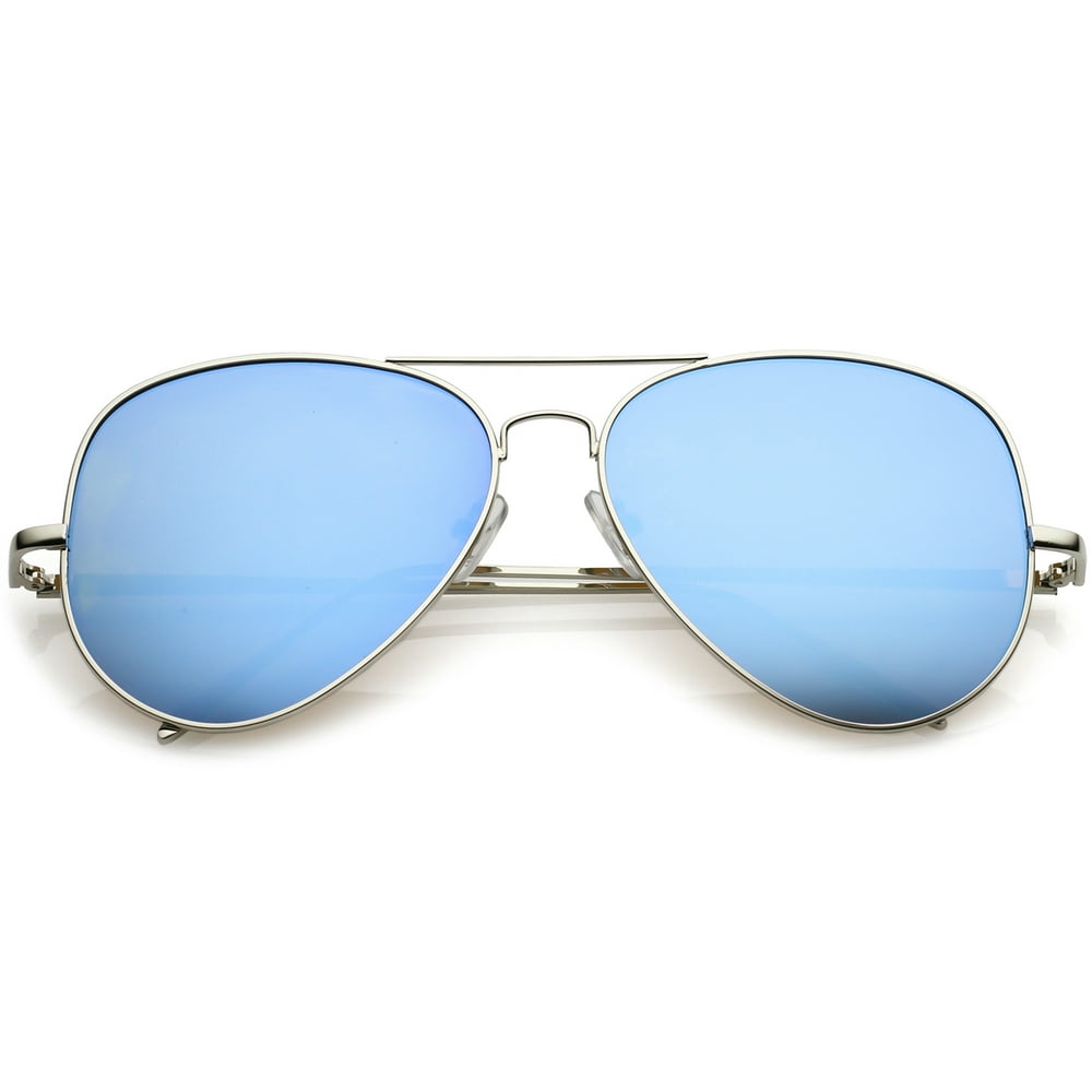 sunglass.la - Classic Metal Aviator Sunglasses Double Nose Bridge Color ...
