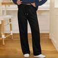 thumbnail image 3 of Iyufng Womens Lounge Pants with Pockets Drawstring Waist Soft Casual Loose Wide Leg Pants for Women, 3 of 6