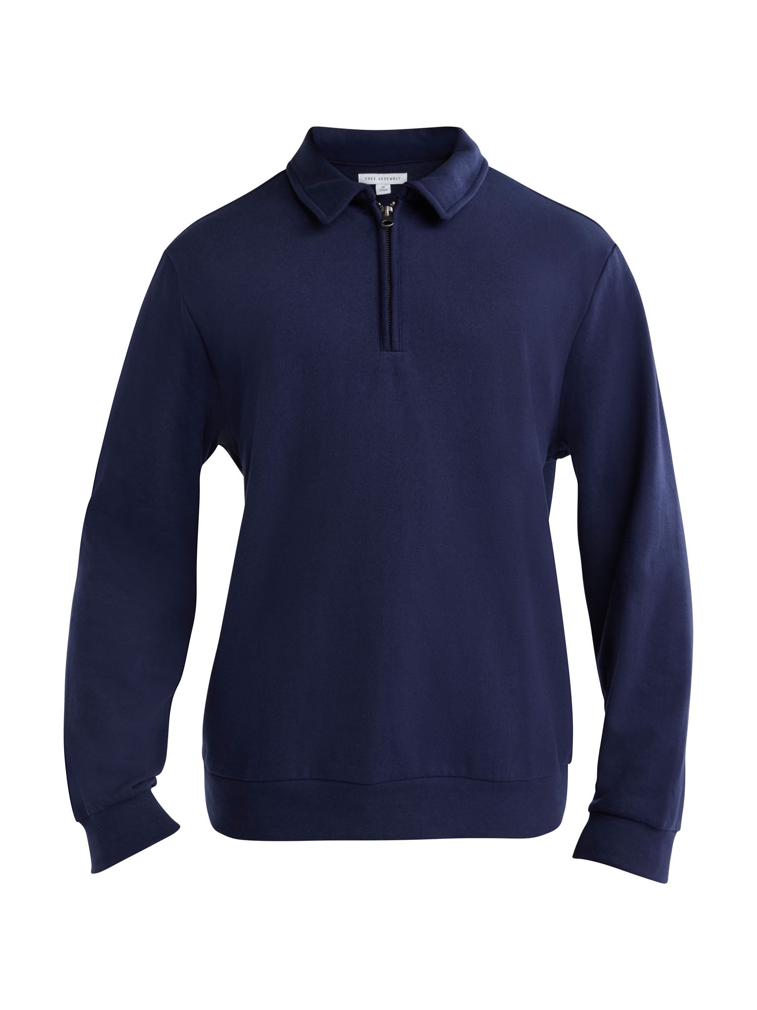 Free Assembly Men's Quarter Zip Fleece Pullover with Long Sleeves, Sizes S-2XL