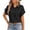 Black, variant on BUIGTTKLOP Button down Shirts for Women Short Sleeve Shirts Collared V Neck Summer Beach Tops