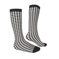 thumbnail image 3 of Bingfone Compression Socks For Women And Men Long Socks For Running Athletic Cycling Nurse-Houndstooth Black And White, 3 of 9