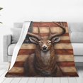 thumbnail image 1 of Balery Deer American Flag Wall Manta de Felpa Suave y Acogedora – Cobija de Franela Aterciopelada para Cama, Lavable y Cálida para Sofá, Mascotas, Transpirable-60"x50", 1 of 7