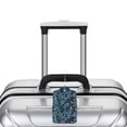 thumbnail image 3 of Rocae Blue Leaves A for Leather Luggage Baggage Tags ID Label Privacy Cover ID Label with Stainless Steel Loop and Address Card, 3 of 5