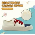 thumbnail image 2 of Toddler Sneakers for Girls Boys, Kids Canvas Fashion Shoes Elastic Straps Laces Slip On Lightweight Comfortable Low Top Classic Casual Walking Shoes, 2 of 6