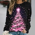 thumbnail image 2 of Women's Christmas Sweatshirts Christmas Snowflakes Print Pullover Sweater Blouses Long Sleeve Shirts Crew Neck Tops Christmas Elements Sweat Shirt Spring Outfit Pullover Fall Winter Christmas Clothes, 2 of 6