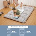 thumbnail image 4 of Twin/Full Size Floral Pattern Japanese Futon Mattress for Adults, Comfty Futon Mattress for Guest Room Kids Room, Sleeping Mattress for Floor Roll Up Camping Mattress, Camping Travel, Disc Flower, 4 of 9