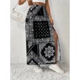thumbnail image 4 of Multicolor Bandana Print High-Slit Flowy Maxi Skirt For Women Summer Vacation Dating, 4 of 4