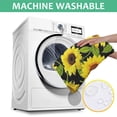 thumbnail image 6 of Black Green Leaf Sunflower Pattern Square Tablecloth,Waterproof Square Table Cover,Wipeable Spillproof Washable Table Cover for Home Kitchen Party Decor 42"X42"(107x107cm), 6 of 6
