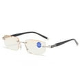 thumbnail image 3 of 2 Pairs Tinted Reading Glasses Rimless Blue Light Blocking Readers Glasses, 3 of 5