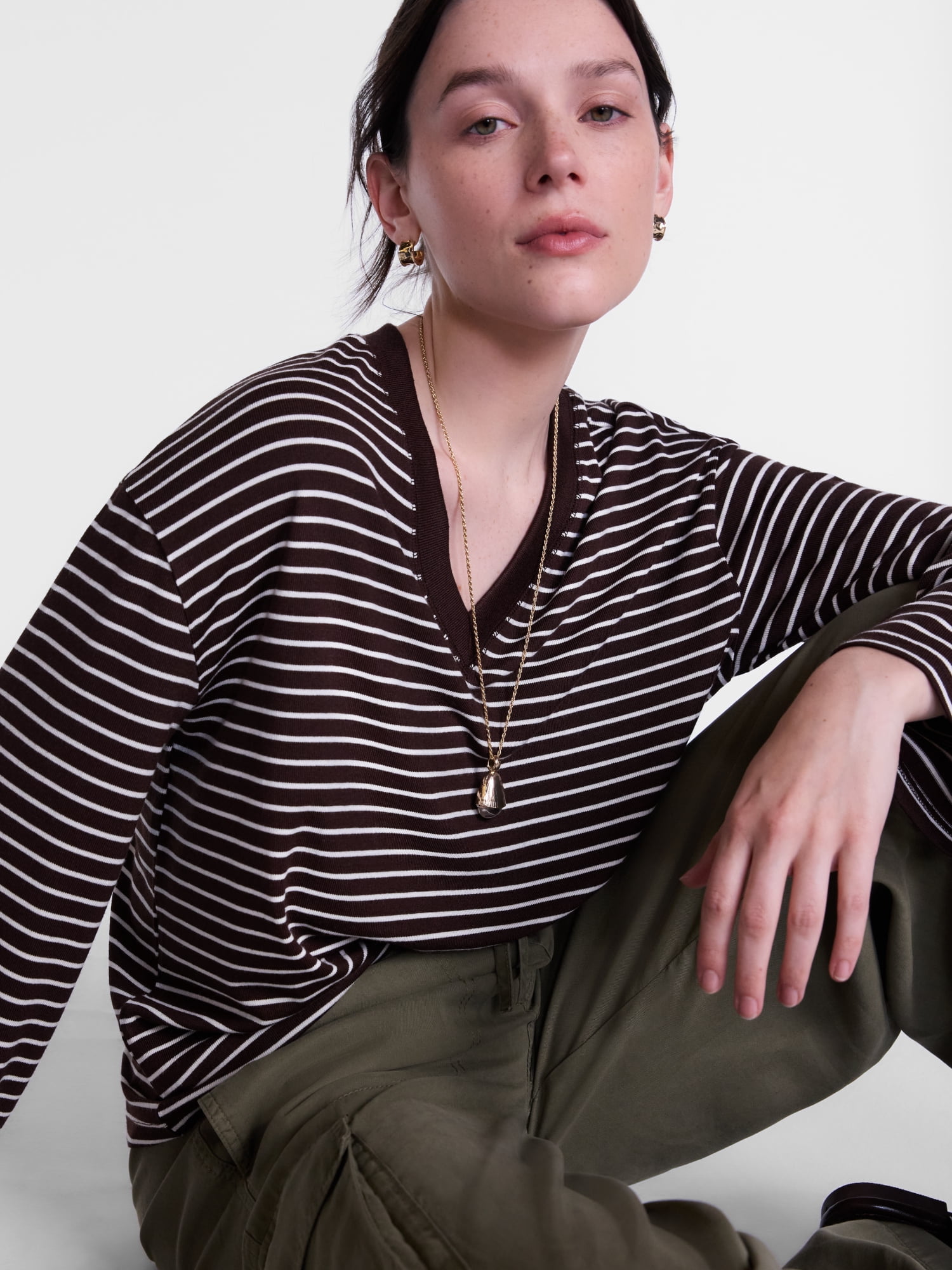 Scenario Women's and Women's Plus Relaxed Tee with Long Sleeves, Sizes XS-4X